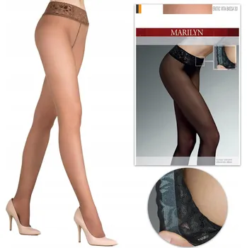 Dámské oblečení Punčocháče Marilyn erotic vita bassa 30 - tabaco 3/M s nízkým pasem