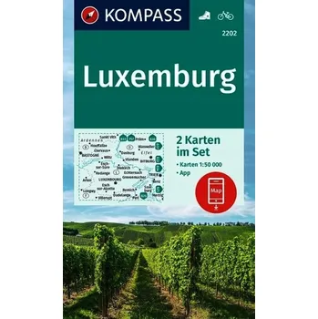 KOMPASS Wanderkarten-Set 2202 Luxemburg (2 Karten) 1:50.000. 1:50'000: inklusive Karte zur offline Verwendung in der KOMPASS-App. Fahrradfahren Kolektiv autorů