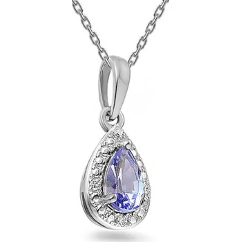 Přívěsek Tanzanitový přívěsek s diamanty Mayte IZBR583AP + dárkové balení LUXUS zdarma