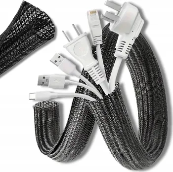 kabelová chránička Černá Krycí Lišta / Organizér Kabelů 1m - Maskování a Ochrana Kabelů