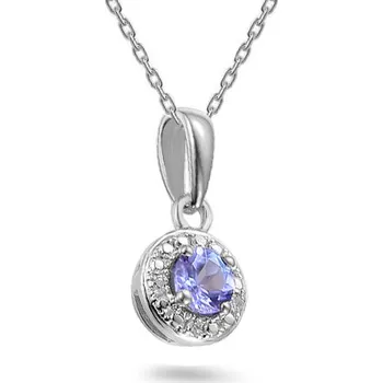 Přívěsek Tanzanitový přívěsek 0,110 ct s diamanty Armonda, bílé zlato IZBR586AP + dárkové balení LUXUS zdarma