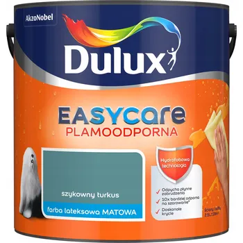 barva na zeď DULUX EASYCARE BARVA LATEXOVÁ ODOLNÁ SKVRNÁM Elegantní tyrkys 2,5L
