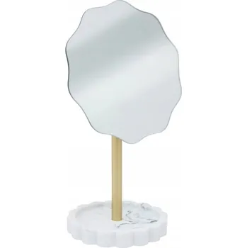 Zrcadlo KOSMETICKÉ ZRCÁTKO Z POLYRESINU S PODNOSEM NA ŠPERKY Ø 12,2 CM