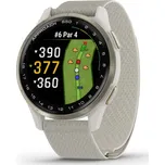 Garmin Approach S50 | Hliníková luneta Cream Gold, nylonový řemínek Ivory ComfortFit Hliníková luneta Cream Gold, nylonový řemínek Ivory ComfortFit