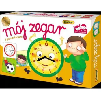 Desková hra Stolní hra Můj čas - 3 vzdělávací hry v 1, rodinné hry, karetní hry, matematická stolní hra, kreativní hry pro dívky Adamigo