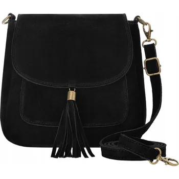 Kabelka Vera Pelle kabelka kožená kabelka přes rameno z pravé kůže černá