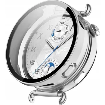 Pouzdro na mobilní telefon POUZDRO HUAWEI WATCH GT6 41MM GT 6 41 MM PC + TVRZENÉ SKLO STŘÍBRNÉ MATNÉ
