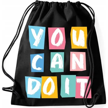 Černá dámská taška na nákupy, boty | Dárek pro kamarádku YOU CAN DO IT