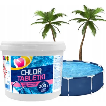 Bazénová chemie GAMIX CHLOR TABLETY LONG TABS 200G 3KG BAZÉNOVÁ CHEMIE