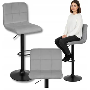 Barová židle Barová Židle Szchara , šedá, látka 115 cm