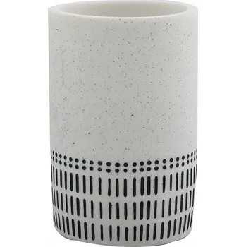 Držák na kartáček Spirella kelímek na zubní kartáčky YUMA, bílo-černý, polyresin