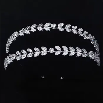 Čelenka B-TOP Dvojitá čelenka do vlasů se zirkony – asymetrické zdobení