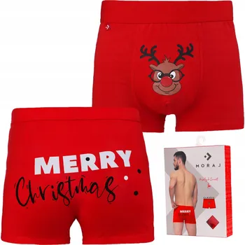 Pánské spodní prádlo Pánské vánoční boxerky pohodlné Dárek Bavlna MORAJ 1 Ks. XL