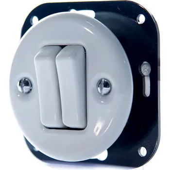 vypínač Dvojitý zapuštěný vypínač JLM A0139 keramický bílý