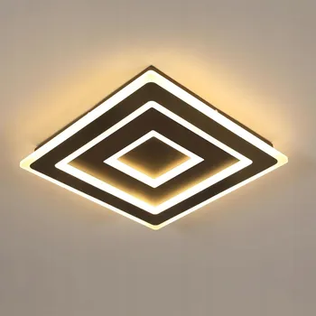 Stropní Svítidlo GOECO čtvercová 41 x 5 cm černá