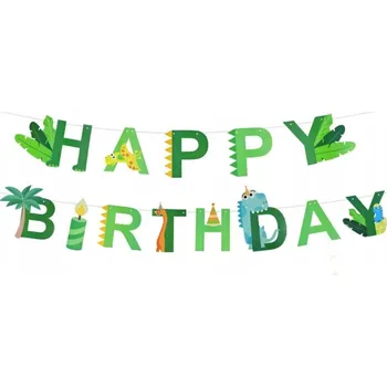 Papírové girlandy Jixstar Happy Birthday 160 cm zelené 5 kusů