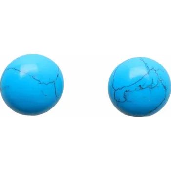 Náušnice Nefertitis Tyrkys náušnice pecky s velkým korálkem ø 12 mm