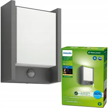 Nástěnné svítidlo Zahradní nástěnné svítidlo Philips šedé s integrovaným LED zdrojem 3,8 W