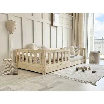 Dětská postýlka Prostorná dětská postel Basic David 140 x 200 cm – přírodní masiv