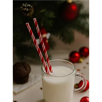 Sinsay - Brčka s vánočním motivem 100 pack - červená - 670GG-33X - 670GG-33X-ONE