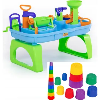 vodní stůl STOLEK DO KOUPELE vodní hrací plocha do vany + formičky do koupele WADER POLESIE