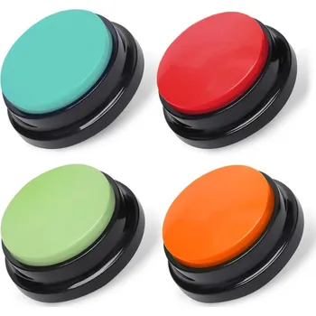 Vánoční ozdoba Sada 4 komunikačních tlačítek pro psy TALKER 9 x 9 x 4 cm modrá 4 ks