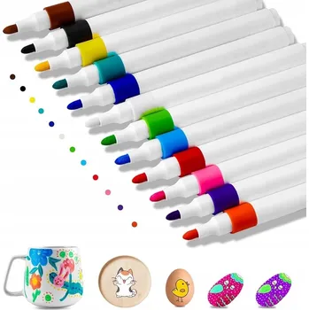 AKRYLOVÉ FIXY FIXY , POPISOVAČE FIXY ODĚVNÍ KAMENY, VODĚODOLNÉ 12 Ks