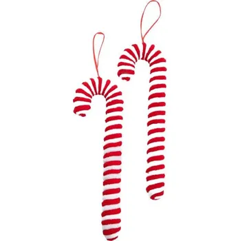 Vánoční ozdoba Závěsná vánoční dekorace TWINKLE Candy Cane XM24 714177 (2 ks)