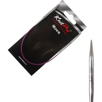 Nástroj na niť a příze Kruhové kovové jehlice KnitPro Nova 25 cm 4 mm