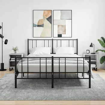 Noční stolek NOČNÍ STOLKY 2 KS ŠEDÁ BARVA BETONU 40X30X50 CM