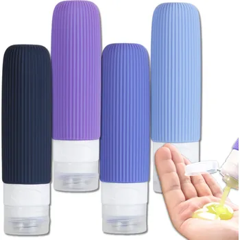 Camerazar Sada 4 opakovaně použitelných 90 ml fialových cestovních lahviček
