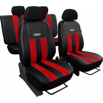 Moto oblečení Potah na celou sadu sedadel Pok-ter umělá kůže a umělý semiš červený univerzální