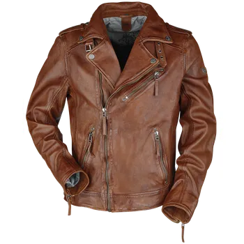 Moto bunda Kožená bunda z Gipsy - GMMalic S22 - Muži - hnědá