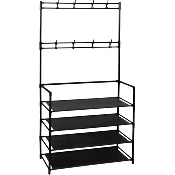 Botník Tempo Kondela Věšák s botníkem, černá, TARAS