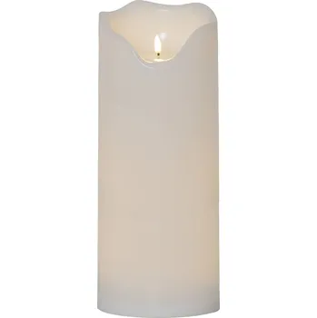 Svíčka Velká svíčka válec 40 cm BÍLÁ plastová LED svíčka na baterie IP44 TIMER