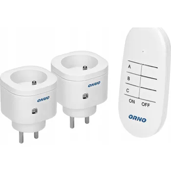 Elektrická zásuvka Elektrická zásuvka Orno 2 ks dálkově ovládaná s uzemněním, bílá