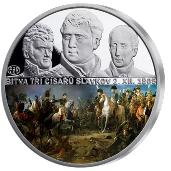 Bitva tří císařů - 220 let, stříbrná výroční ražba, Proof