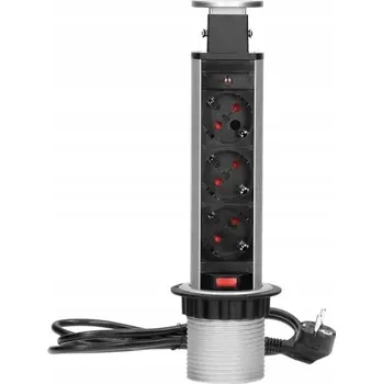 Elektrická zásuvka Elektrická Zásuvka do desky stolu Orno stříbrná