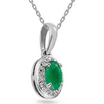 Smaragdový přívěsek 0,19 ct Kayia, bílé zlato IZBR091ASP + dárkové balení LUXUS zdarma