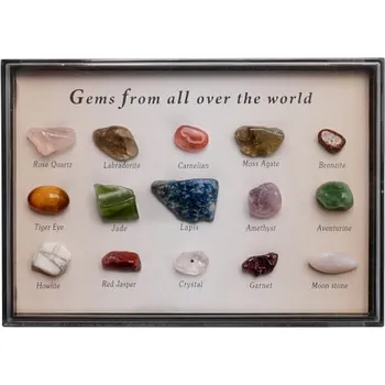 Drahý kámen Nefertitis Dárková sada polodrahokamů v krabičce - 15 kusů