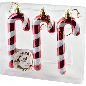 Vánoční dekorace SANTA LILA Sada 3 baněk 4,5x12,5 cm