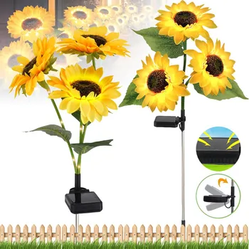 Venkovní osvětlení 2 STZ SOLÁRNÍ ZAHRADNÍ LAMPA LED SLUNEČNICE UMĚLÉ KVĚTY SOLÁRNÍ LAMPY