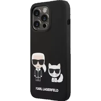 Pouzdro na mobilní telefon Karl Lagerfeld MagSafe Kompatibilní Kryt Liquid Silicone Karl and Choupette pro Apple iPhone 14 Pro Max černá (3666339087555)