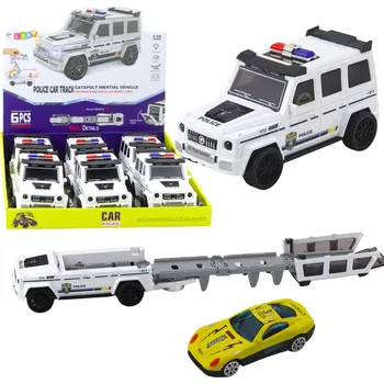 autíčko LEAN Toys Policajní Off-Road Auto S třecím pohonem Otevírací dráha Bílý