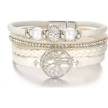 Souprava šperků Fashion Jewelry Dámský náramek vícevrstvý Strom života bílý