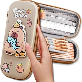 Penál Camerazar Malý, jednokomorový, skládací školní penál, Kapybara 3D