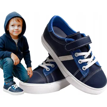 Dívčí tenisky Sportovní boty tenisky na suchý zip tmavě modré Apawwa 30