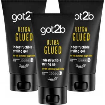 Stylingový přípravek Got2b Ultra Glued Gel na Vlasy pro Extra Silnou Fixaci 150 ml x3 Kusy
