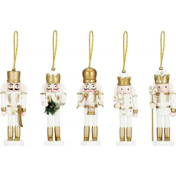 Vánoční dekorace Springos Sada Louskáčků - Vojáci ve zbroji 12,5cm 5ks, vánoční ozdoby