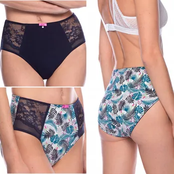 Kalhotky LAMA 1554MD Dámské kalhotky kalhotky bavlněné MIDI s vysokým pasem 2-BALENÍ - L